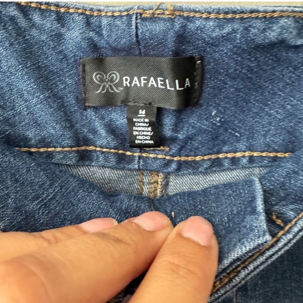 NEW Rafaella Denim Wide Leg Jeans Plus Size 14 Patch Pockets Casual Boho Preppy - Picture 7 of 9